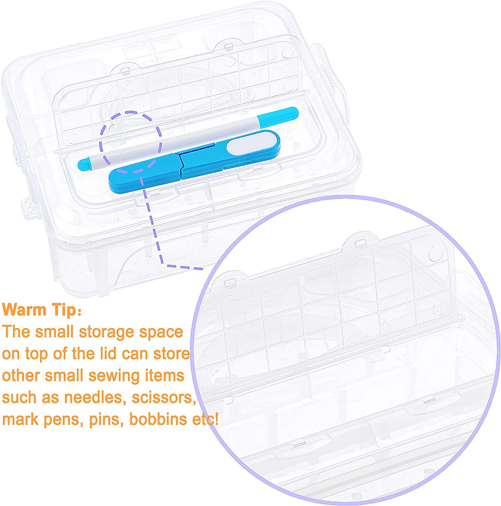 80 Spools 500M Each Embroidery Machine Thread with Clear Plastic Storage Box - C