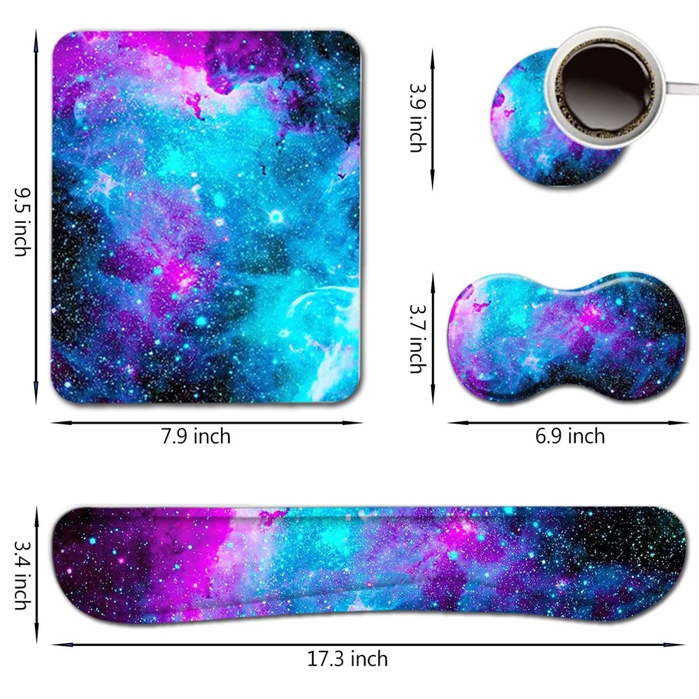 AIMSA Keyboard Wrist Rest Support + Mouse Pad + Mouse Wrist Rest + Coaster, E...