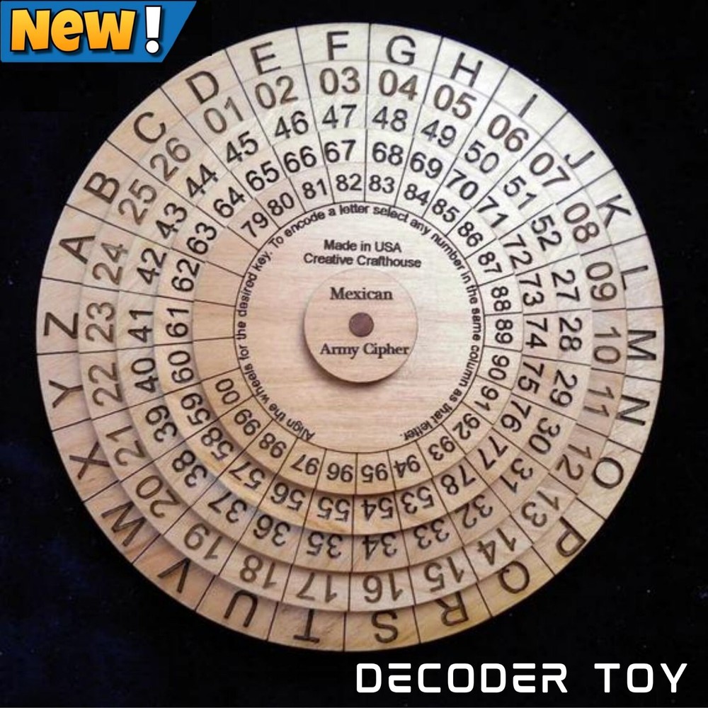 Cipher Wheel Decoder Toy Puzzle Encryption Device Cryptex Code Cracker Kid Gift
