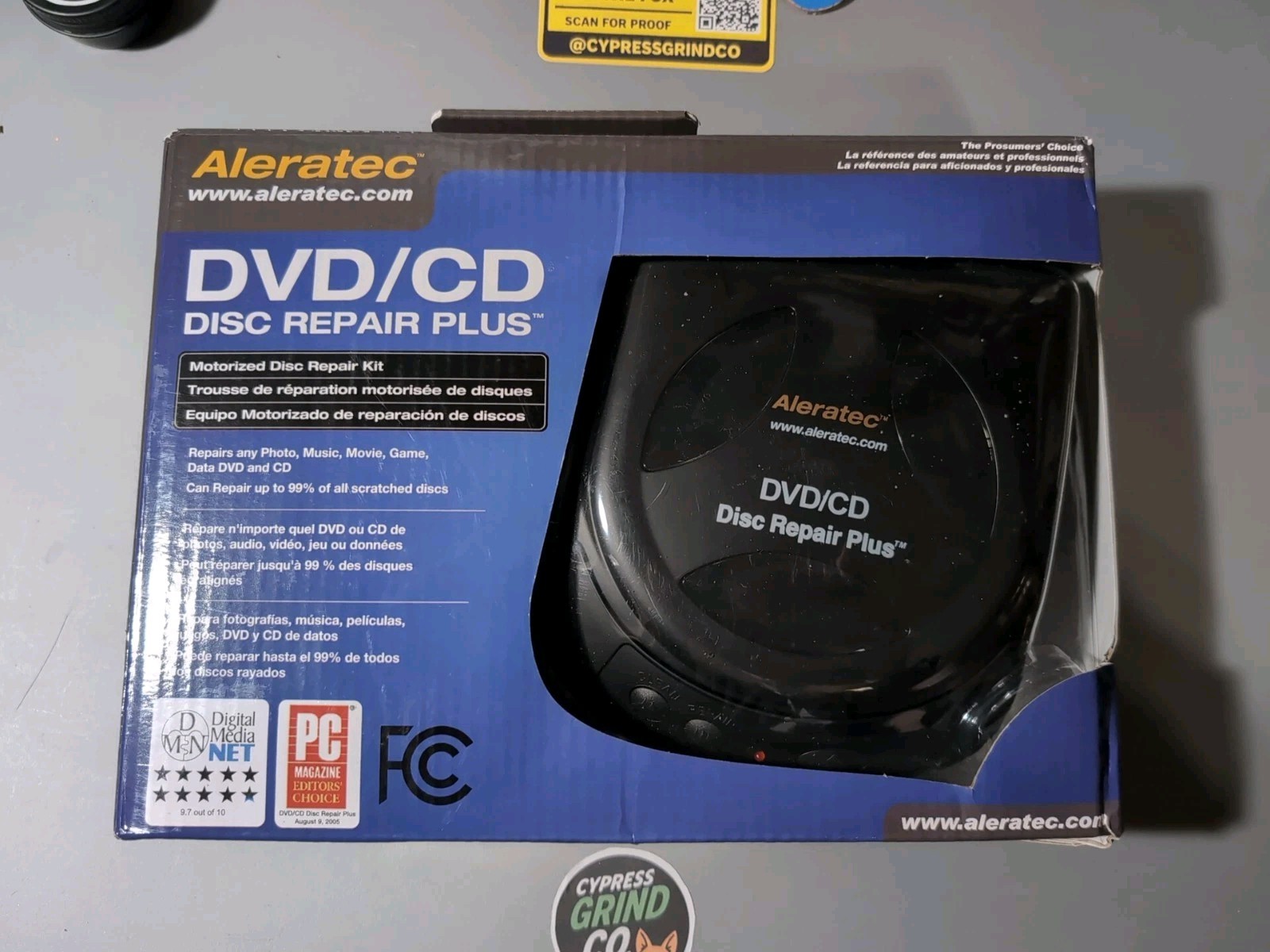 Aleratec Motorized CD/DVD Disc Repair Cleaner Scratch Remover System w/ Solution