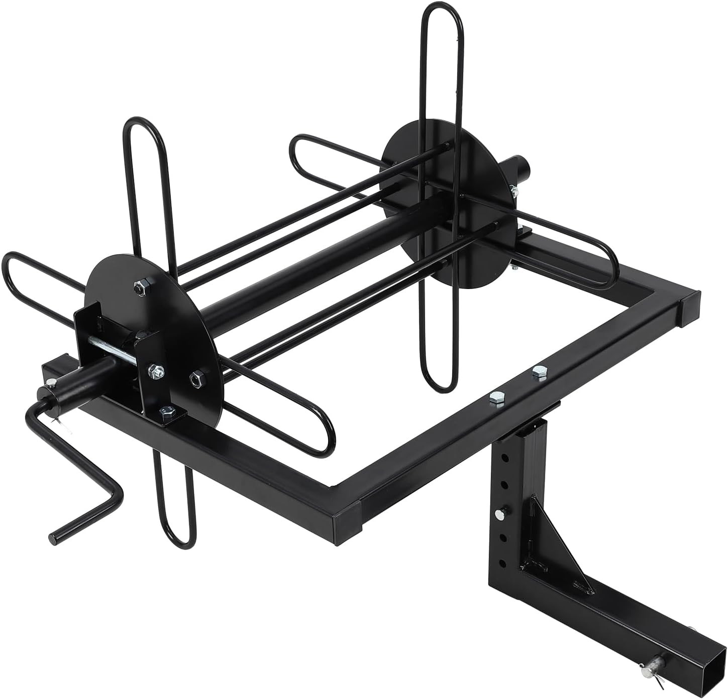 Barbed Wire Unroller Bolt-On ATV Adaptor or 2" Receiver Hitch for Fencing, Black