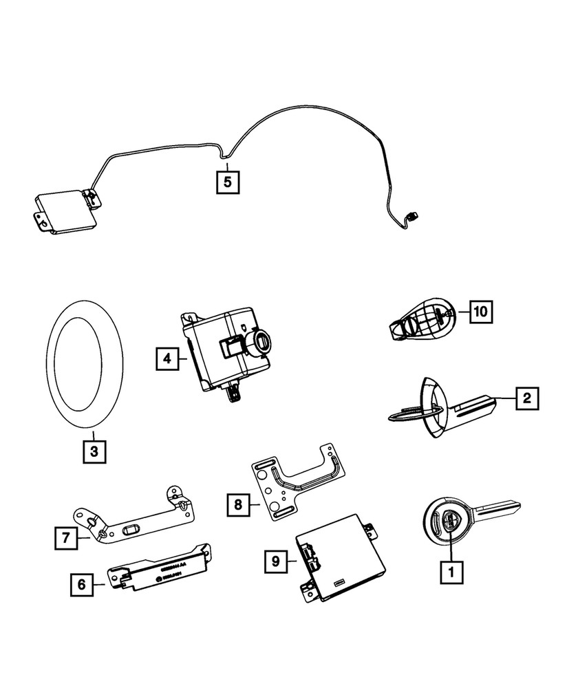 Genuine Mopar Wireless Ignition Node Receiver 68105735AE