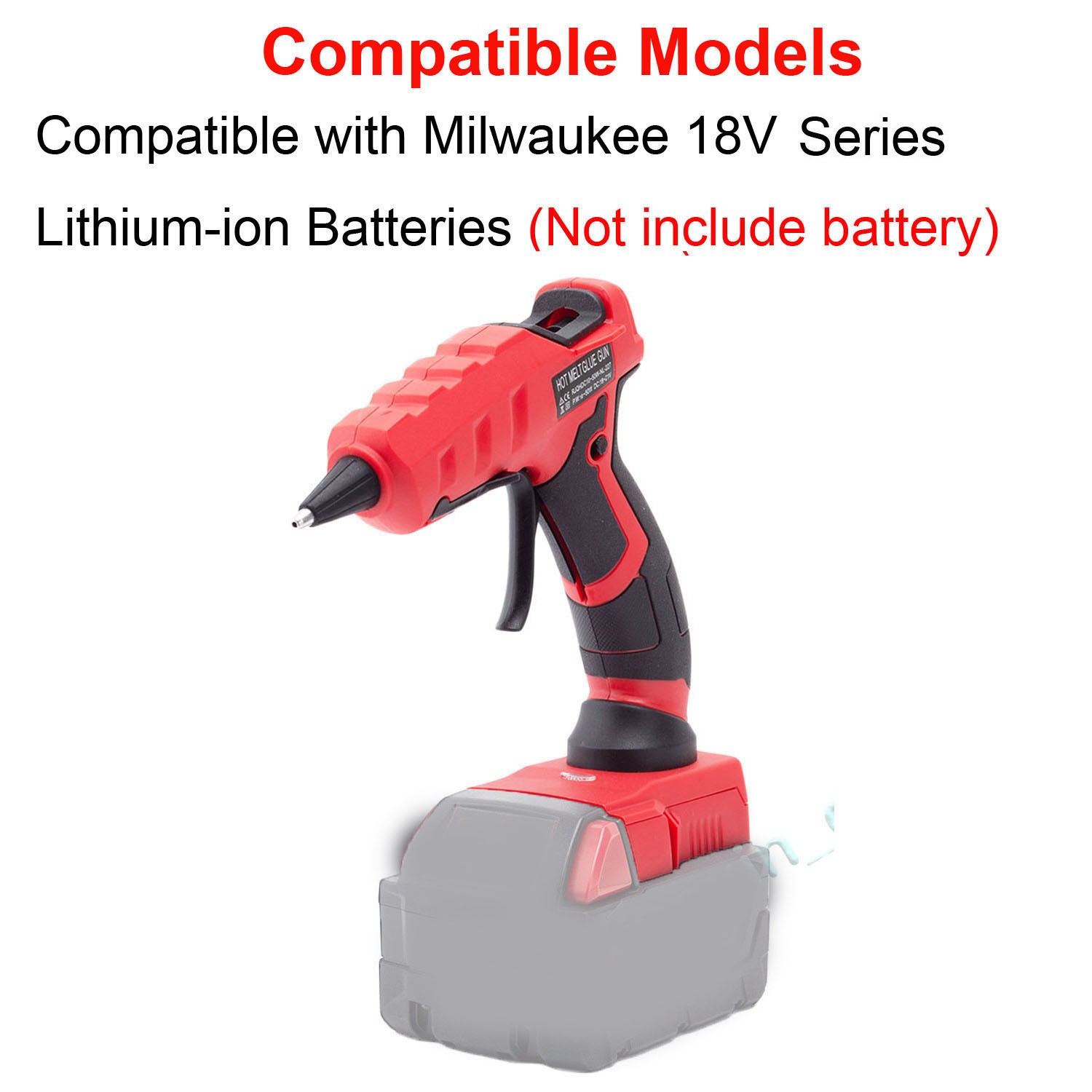 Cordless Hot Melt Glue Gun W/10 Sticks Heat Gun For Milwaukee 18V Li-ion Battery