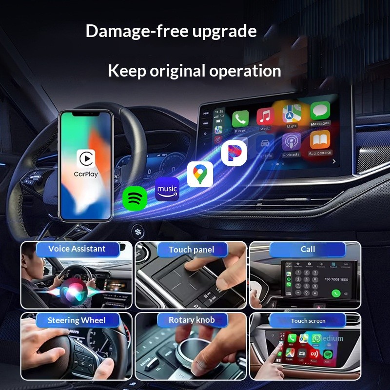 2-in-1 Wireless CarPlay Android Auto Adapter Plug & Play USB For iPhone Android