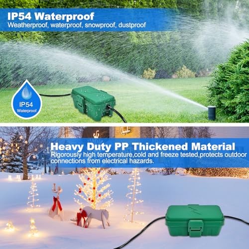3PCS Small Weatherproof Electrical Connection Box(Inner Green