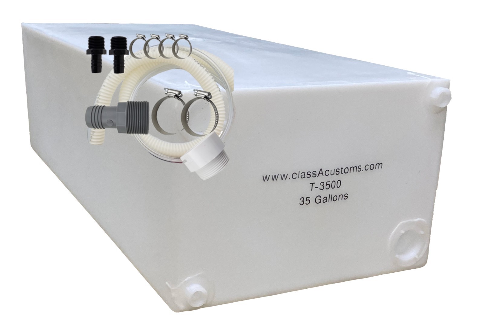 35 Gallon Fresh / Gray Water Holding Tank & Basic Plumbing Kit ~~ T-3500-BPK