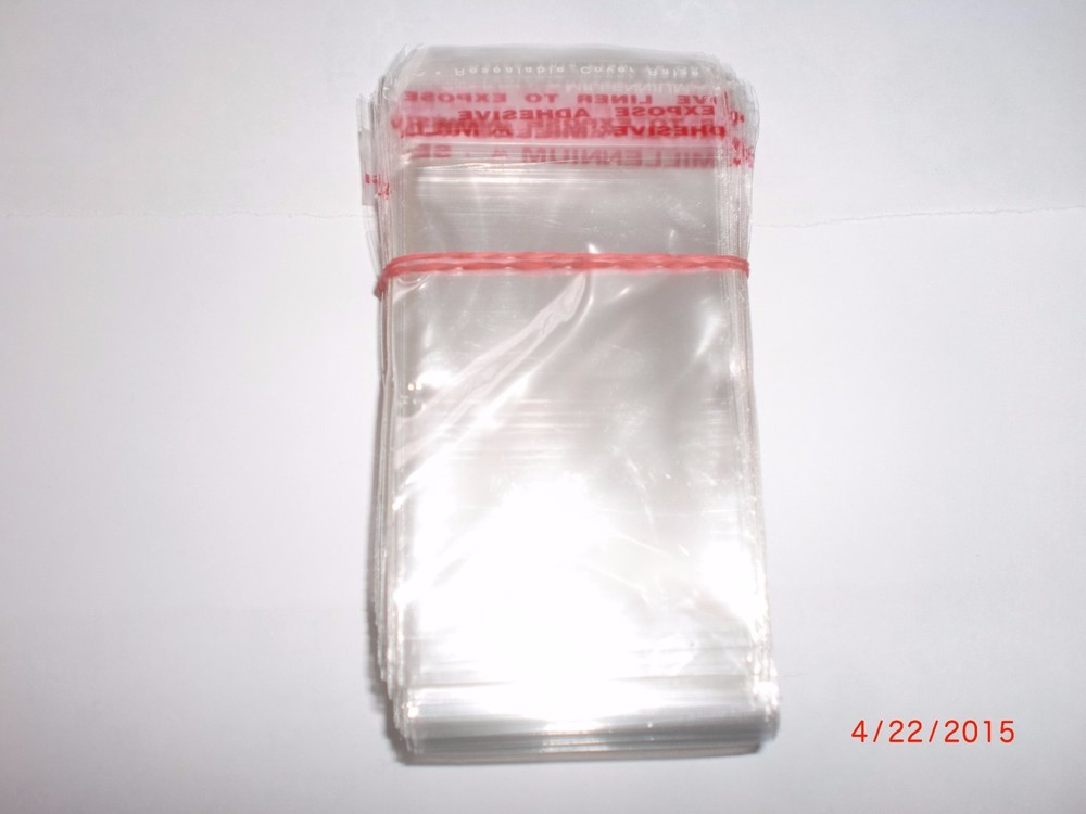 - 250 THIN PLASTIC BAGS - 3 "  X 4 "  - SELF- ADHESIVE - MULTI PURPOSE