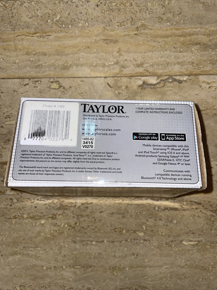 Taylor Kitchen Cooking Timer Bluetooth Smart Thermometer Countdown Digital