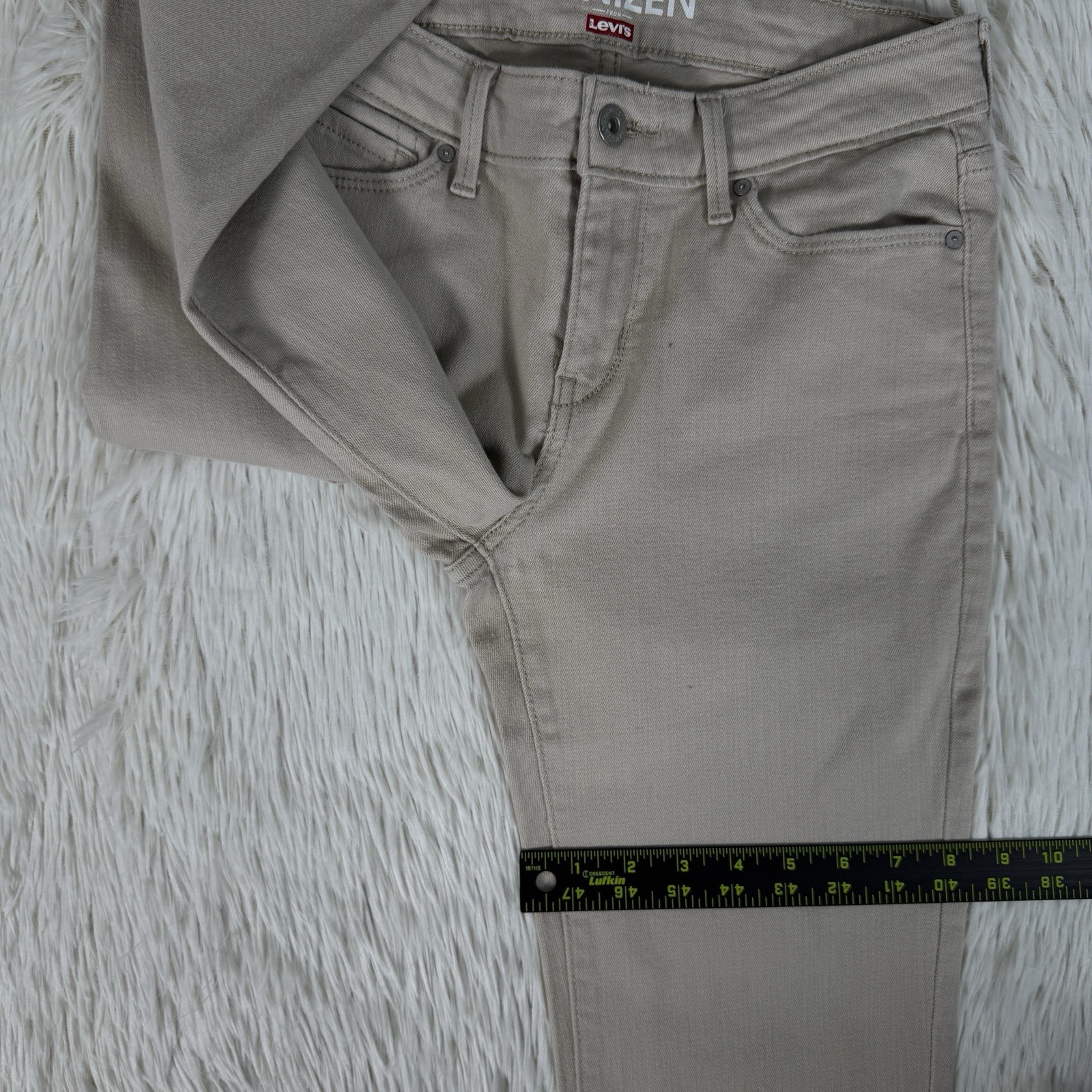 Denizen From Levi's Tan Mid-Rise Cuffed Capri Denim Jeans Women's Size 2