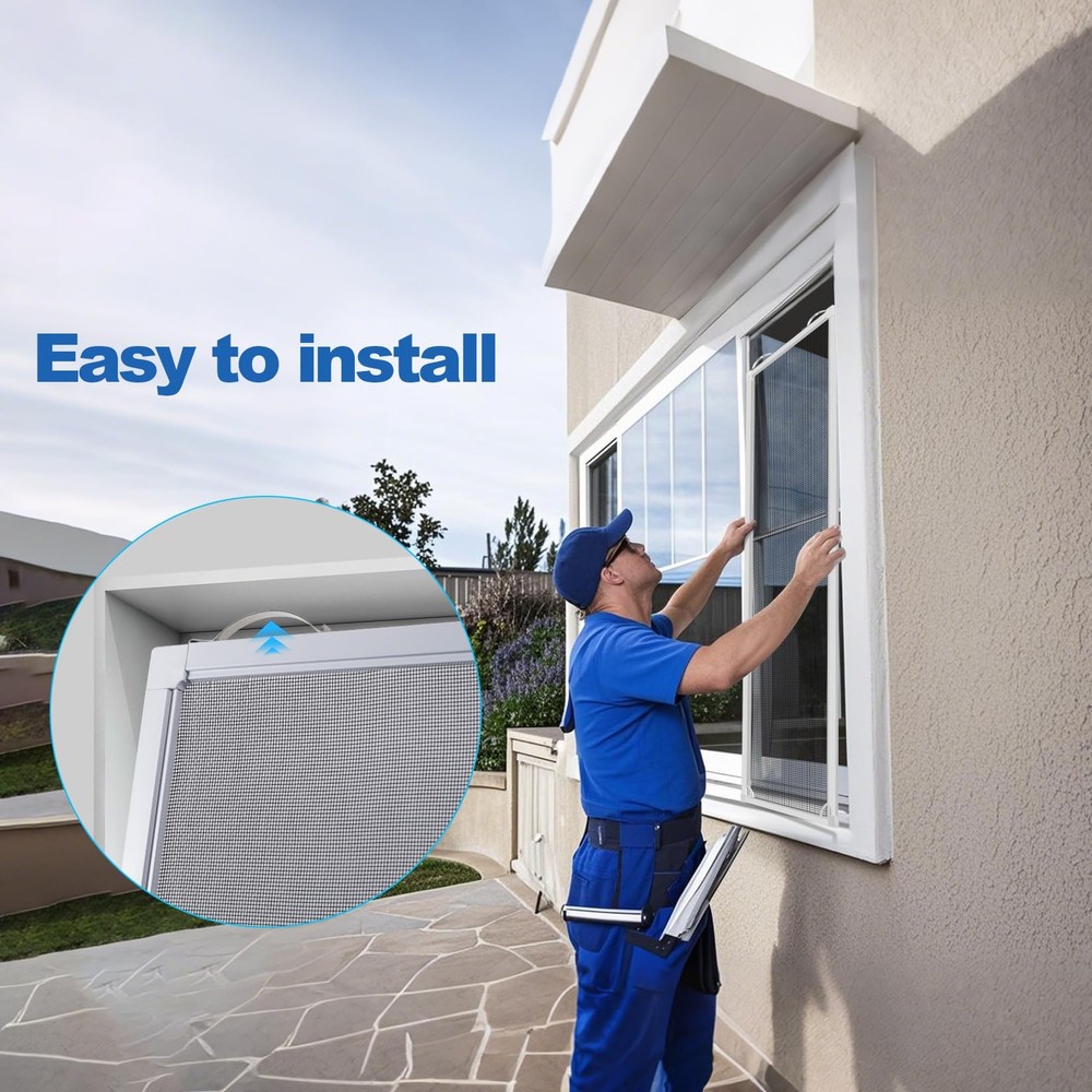 2 Sets Window Screen Frame Kit 48inX60in Fiberglass Window Screen Replacement...