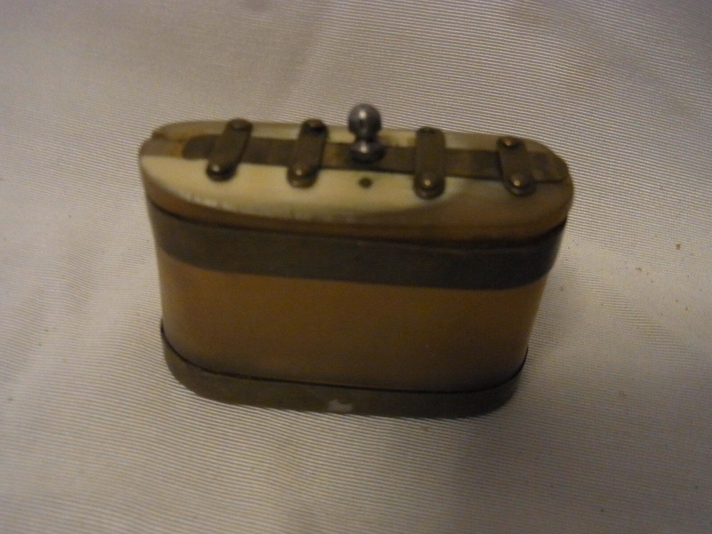 Snuff Box Horn Antique German #R