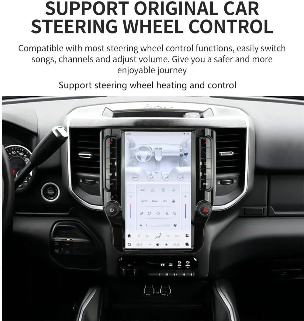 12.1" Car Navigation Radio for Dodge RAM 1500 2500 3500 2019-2022 GPS Player