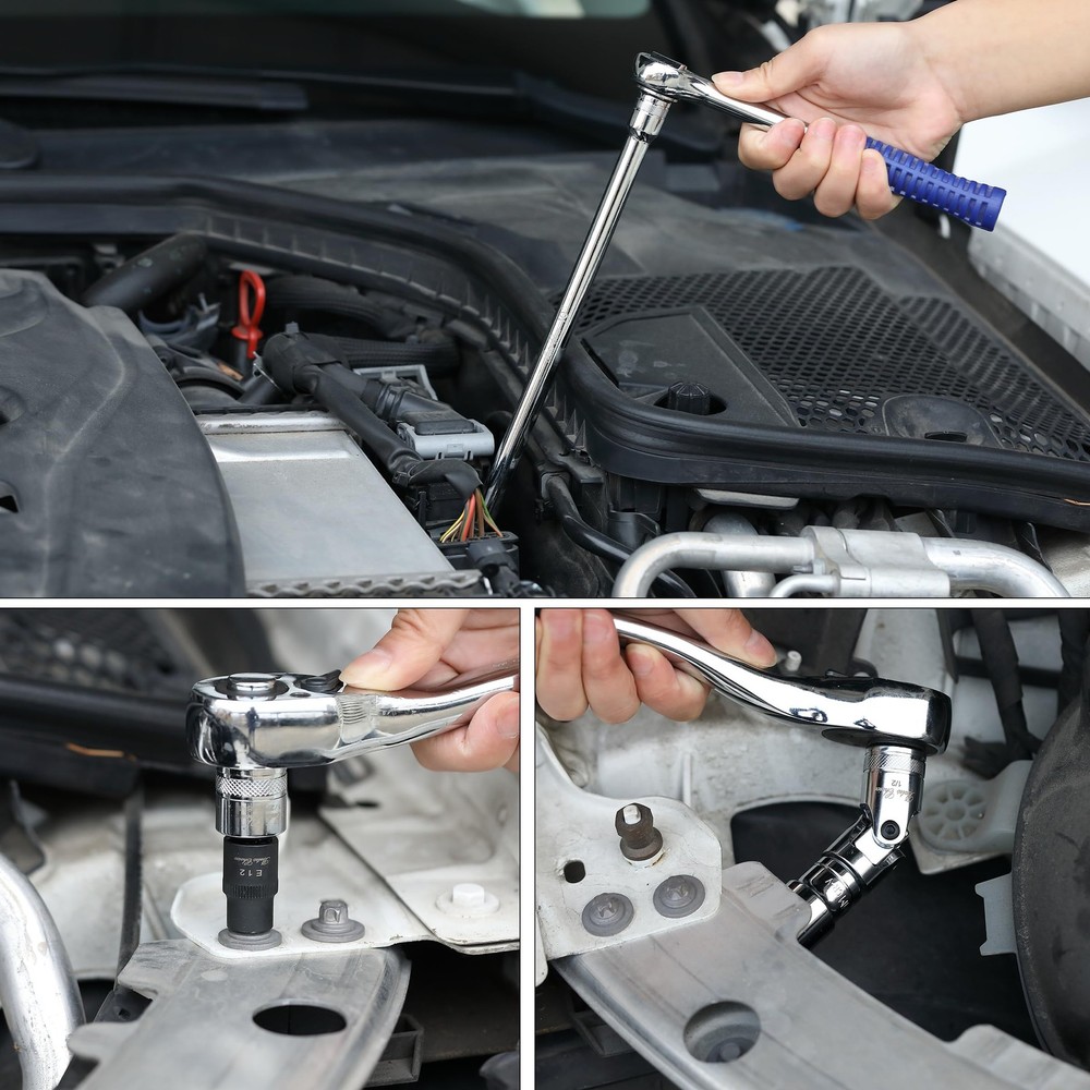 Bates 10pc Socket Accessory Set 1/4 3/8 1/2" Drive Extensions Adapters Silver