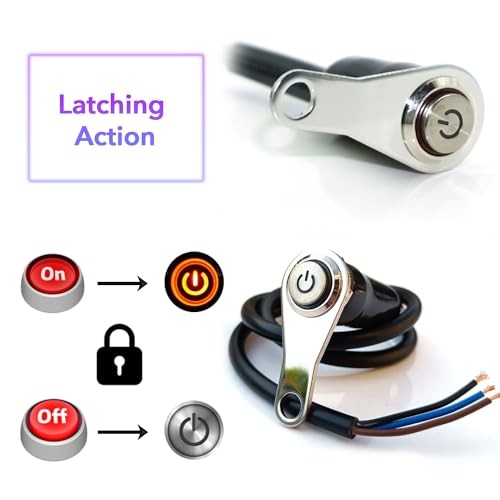 Motorcycle Universal Handlebar Light Power Control Switch Push Button Red