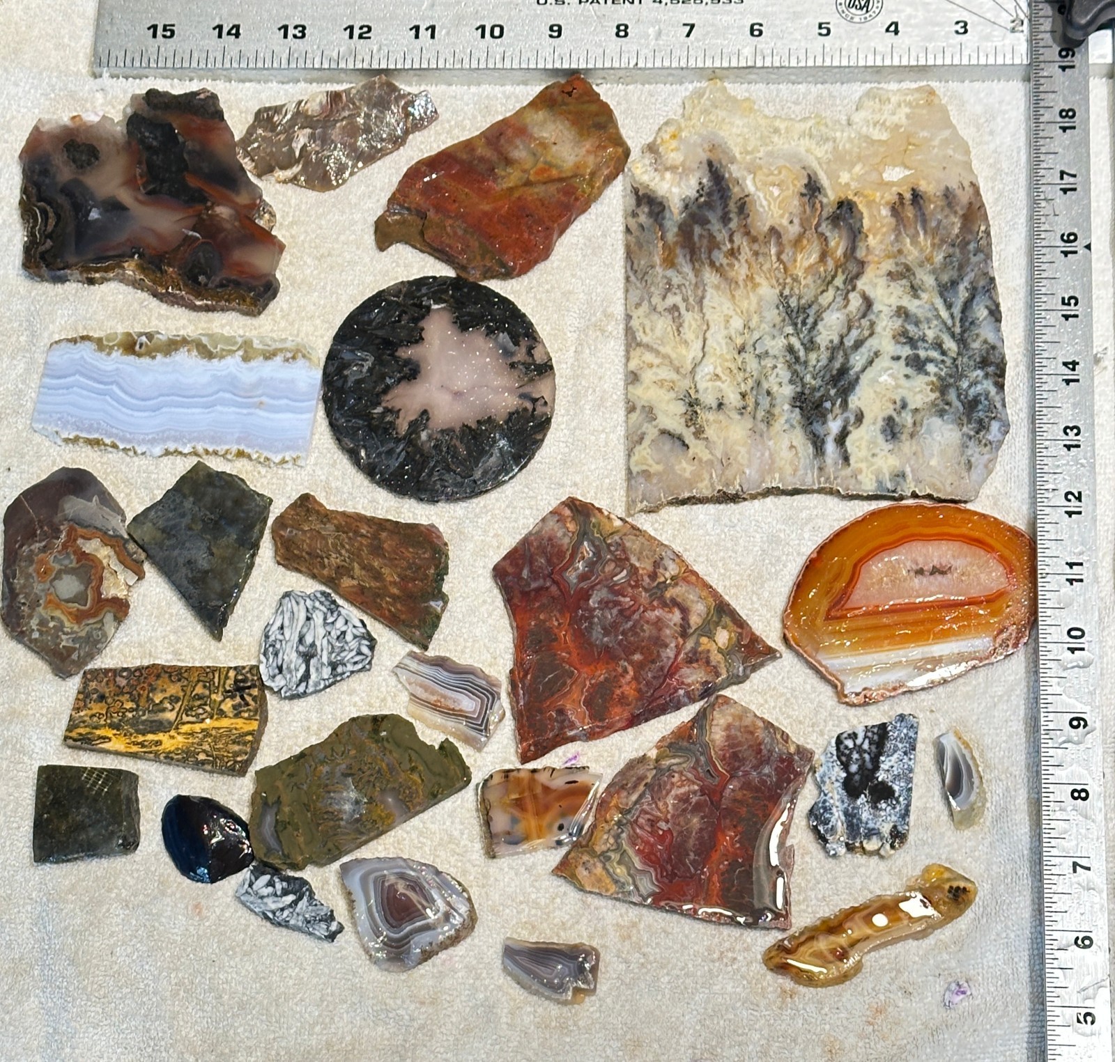 Lapidary Mixed Slab Lot 30pc Various Types Of Agates Jaspers Opal + 2lbs 8oz