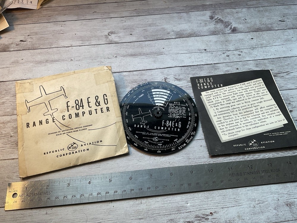 ORIGINAL REPUBLIC AVIATION F-84 E&G RANGE COMPUTER