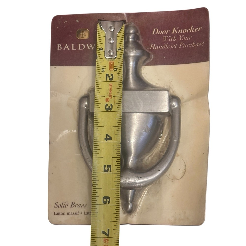 Baldwin Satin Silver tone Nickel Door Knocker Solid Brass New