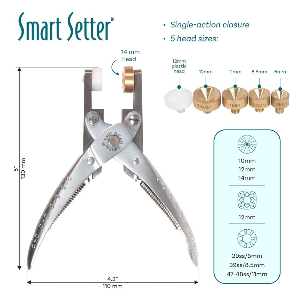 Smart Setter Parallel Pliers – 5” Cup Chain Tool for Gemstone Setting, Polish...
