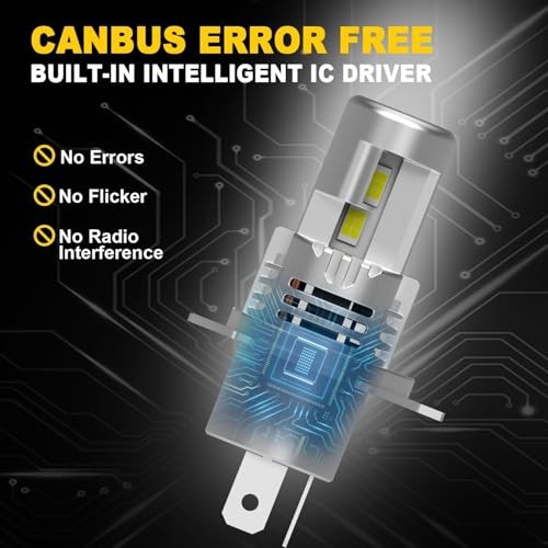 Latest H4 Light Bulbs,Super Bright Upgraded 900% 50000LM Brightness,1:1