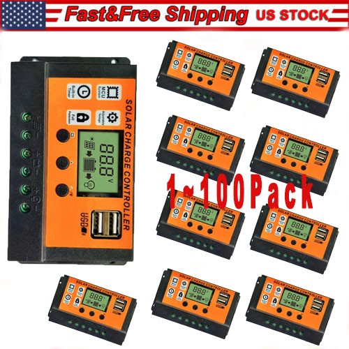 100A MPPT Solar Panel Regulator Charge Controller Auto Focus Tracking 12/24V US