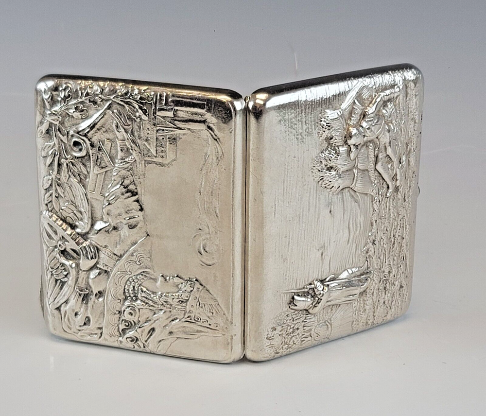 Large 19C Russian Silver Cast Cigarette Case