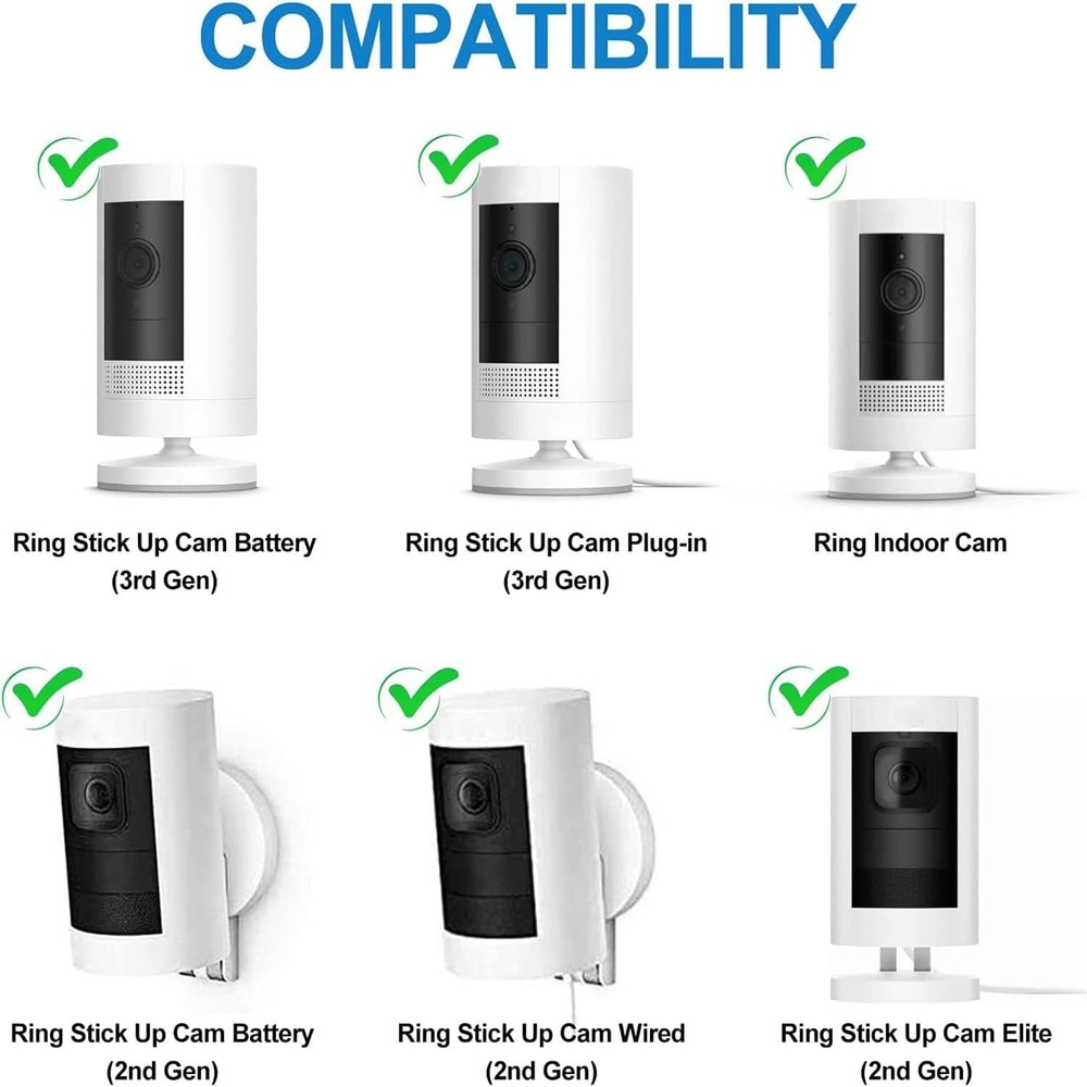 2Pack Ring Camera Wall Mount for Ring Stick up Cam & Ring Outdoor Cam Plus, 360