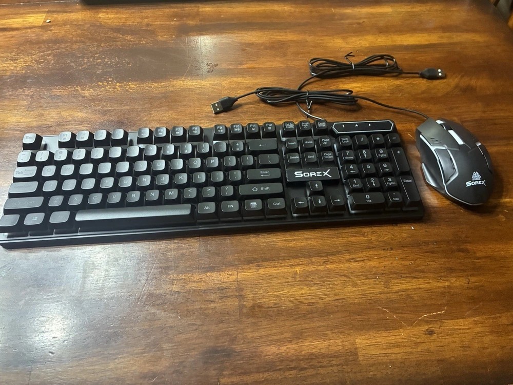 Computer Desktop Gaming Keyboard and Mouse Mechanical Feel Led Light Backlit