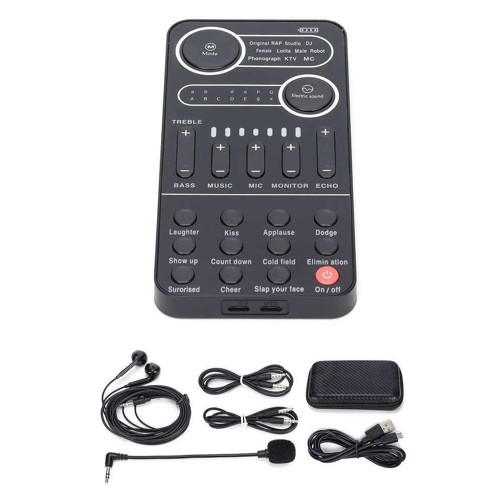 For Microphone Sound Card Portable Mixer with Evading Function 13 Sound Modes