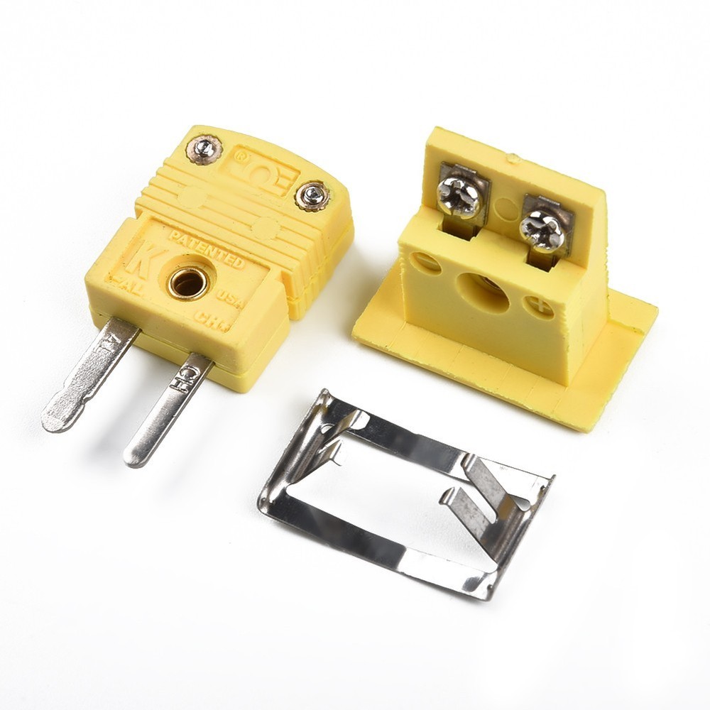 1 Set K-Type Thermocouple Miniature Socket & Panel Mount Alloy/Plug Connector