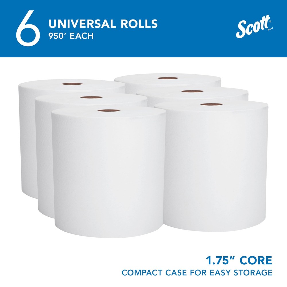 Scott Professional Essential Universal 6 Rolls × 950'/Roll - Essential, White