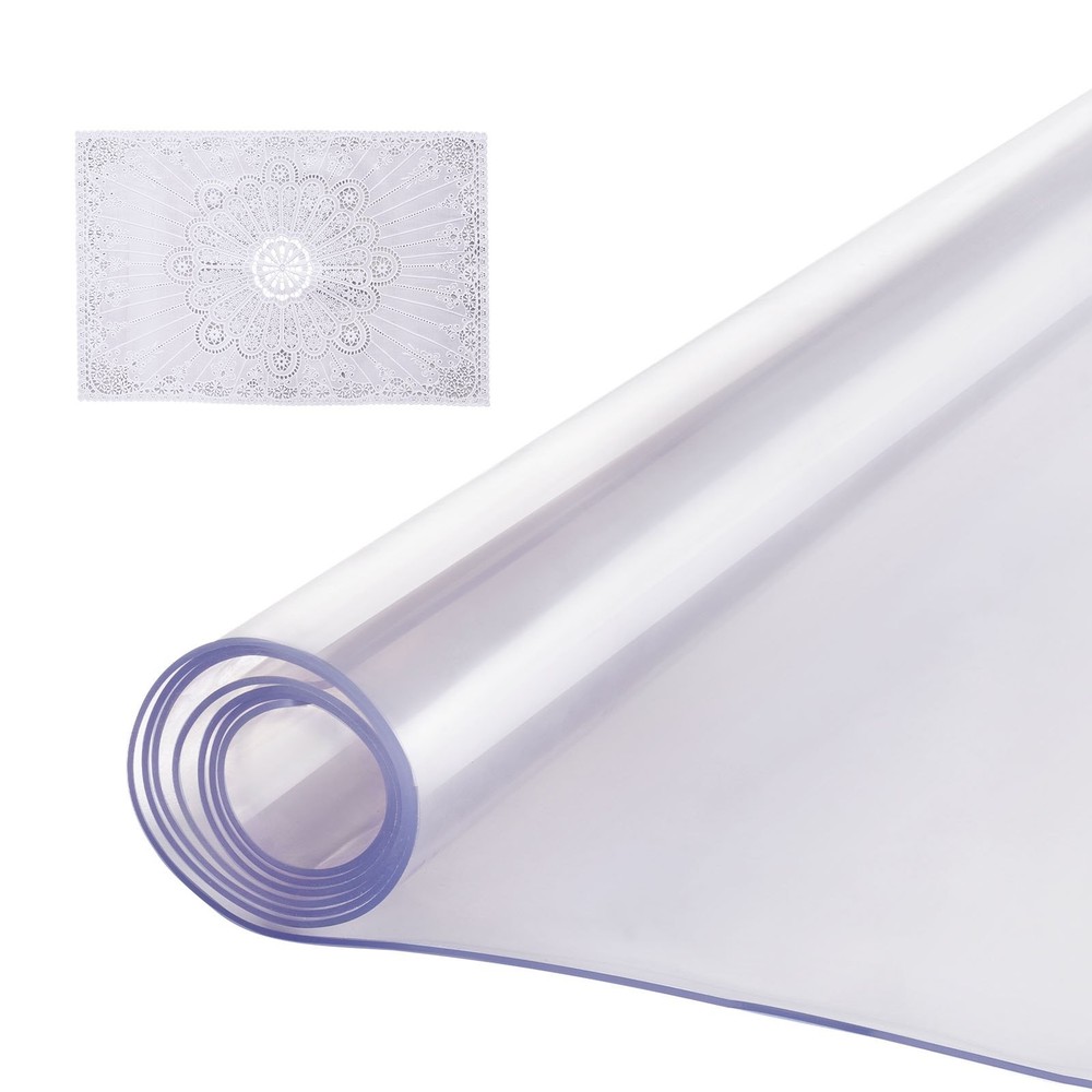 Plastic Table Cover, 42 x 60 Inch 2.0 mm Thick Clear Table Protector, Rectangle