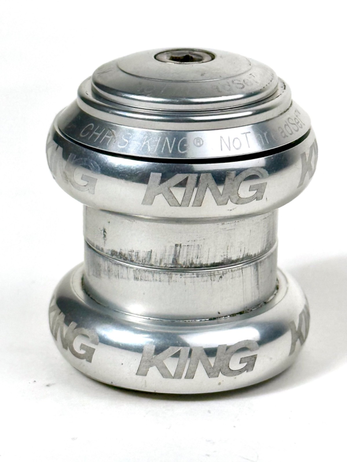 Vintage Chris King Headset 1-1/8" Sealed Bearing Threadless NoThreadset Silver