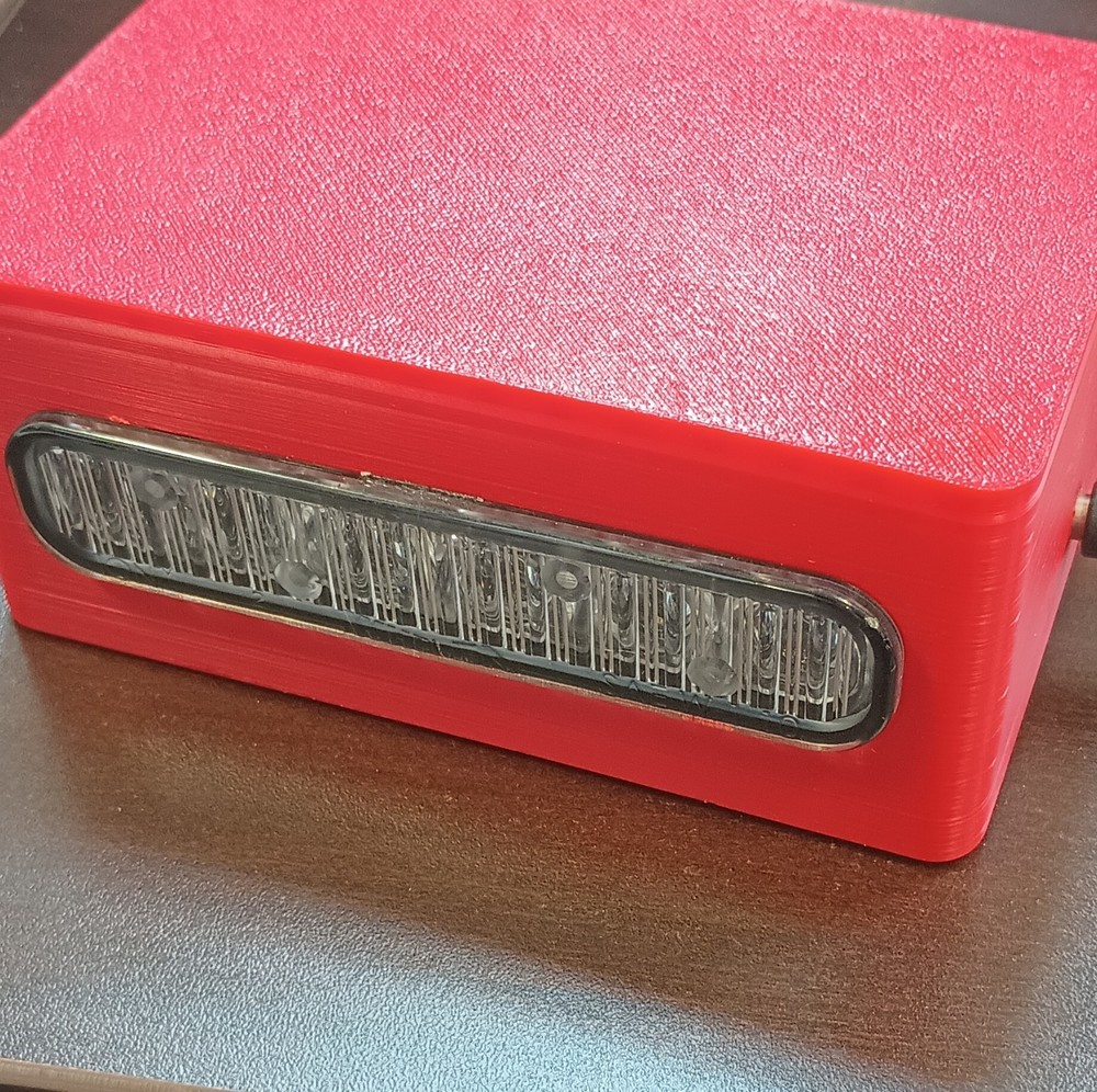 Red LED Strobe Beacon Light Plug-In Power Rectangular Enclosure