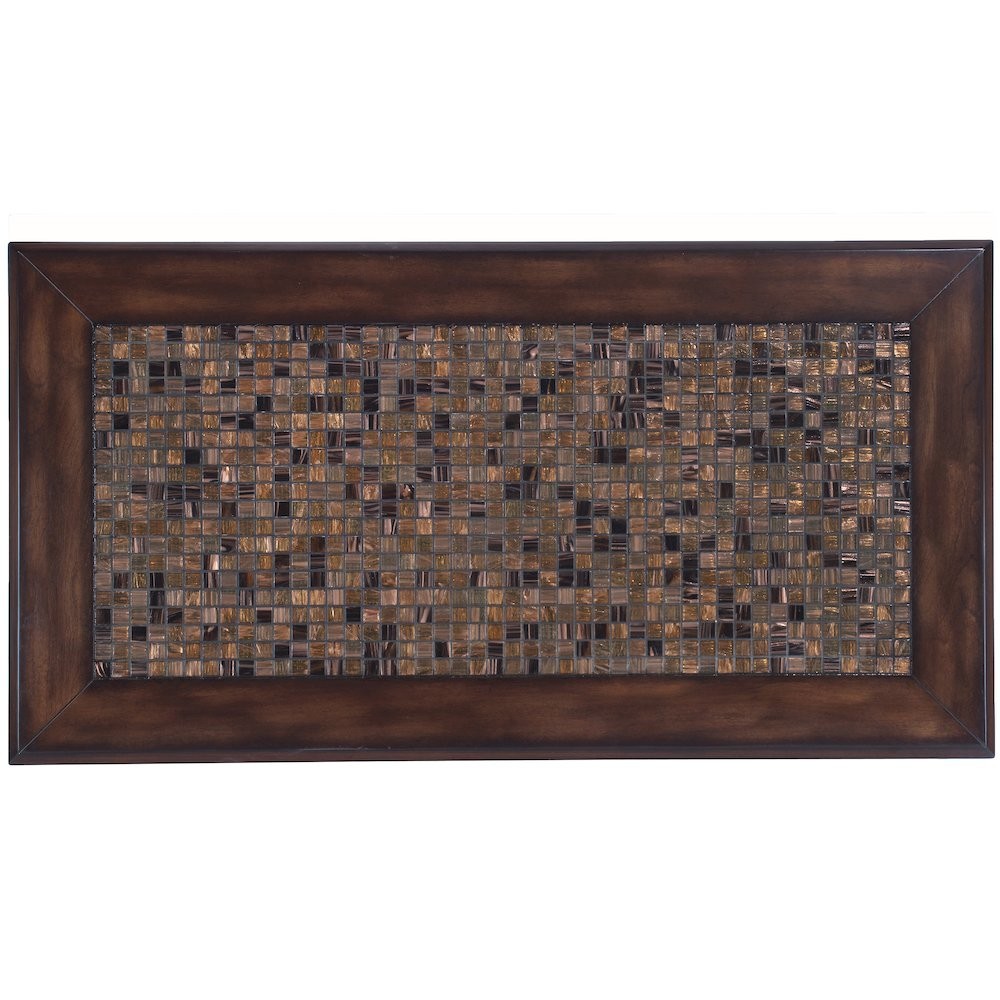 Baroque 48" Coffee Table with Mosaic Tile Inlay