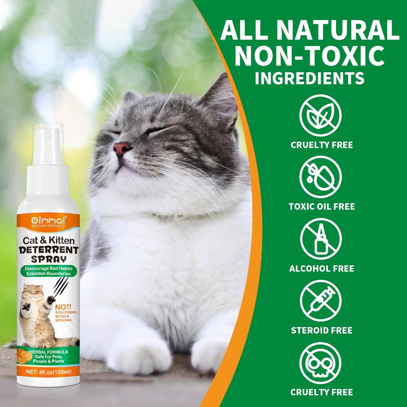2-in-1 Cat & Kitten Training Aid | Cat Deterrent Spray for In/Outdoor 120 ML