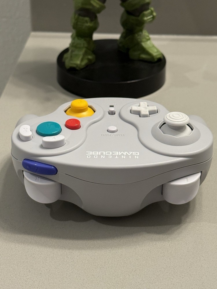 NICE Nintendo GameCube Gray WaveBird Controller w/Receiver - Tested & Working