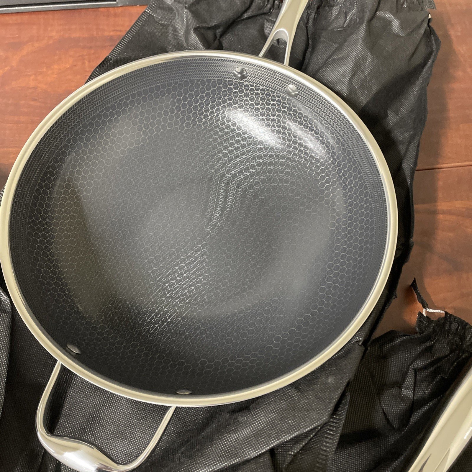 HexClad Hybrid 7-Piece Cookware Fry Pan Set 8” 10” 12” Inch W/ Lids & 12” Wok