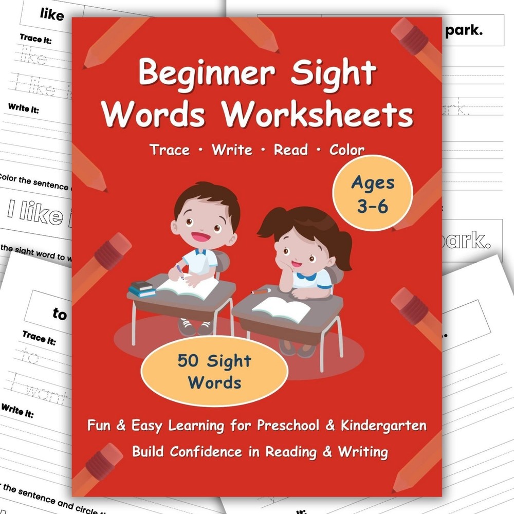 50 Beginner Sight Words Worksheets Printable | Tracing & Writing Practice