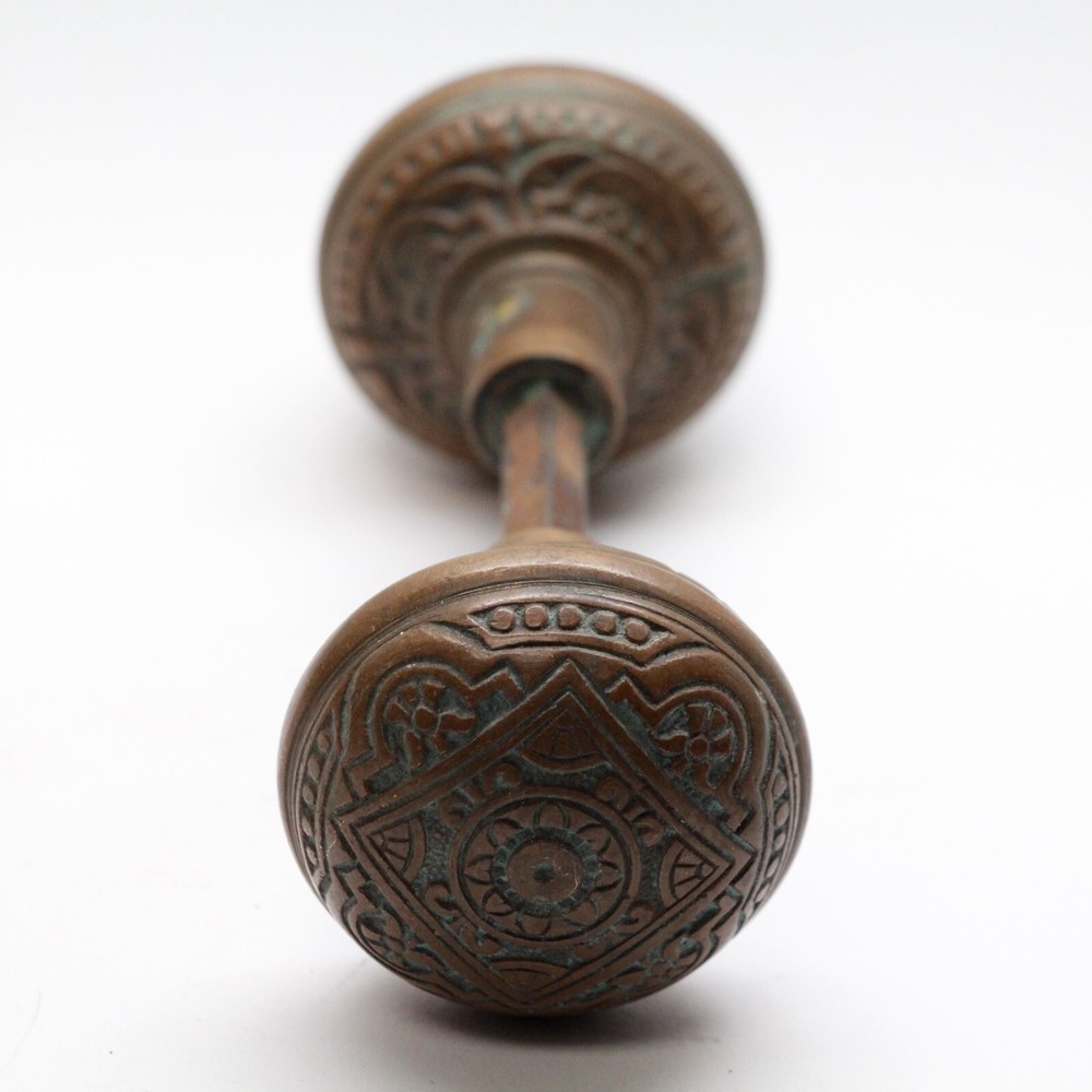Antique 1880s Vernacular Bronze Corbin Passage Door Knobs