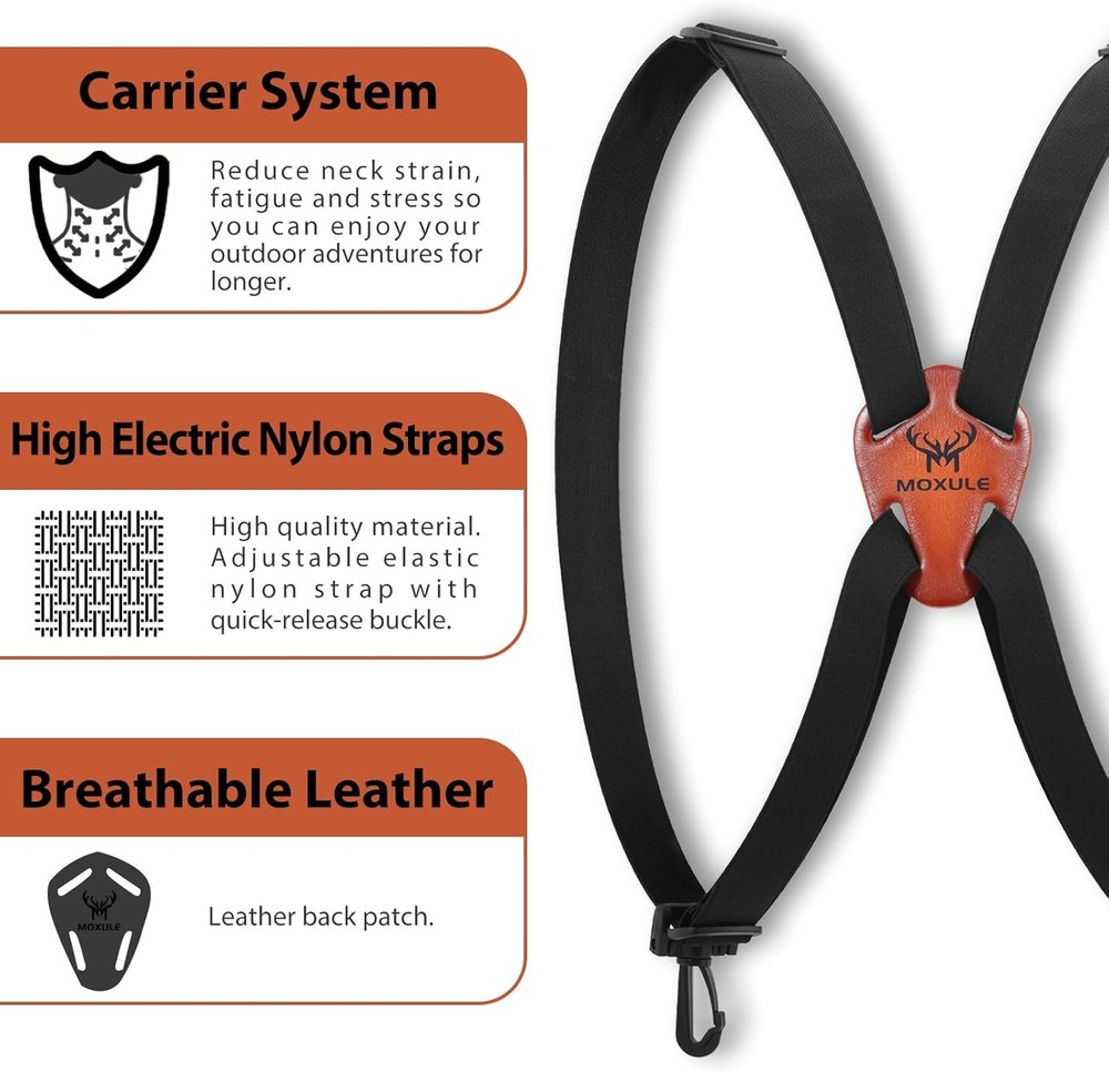 Binocular Harness Strap X-shaped - Adjustable Bino Chest Straps for All Binoc...