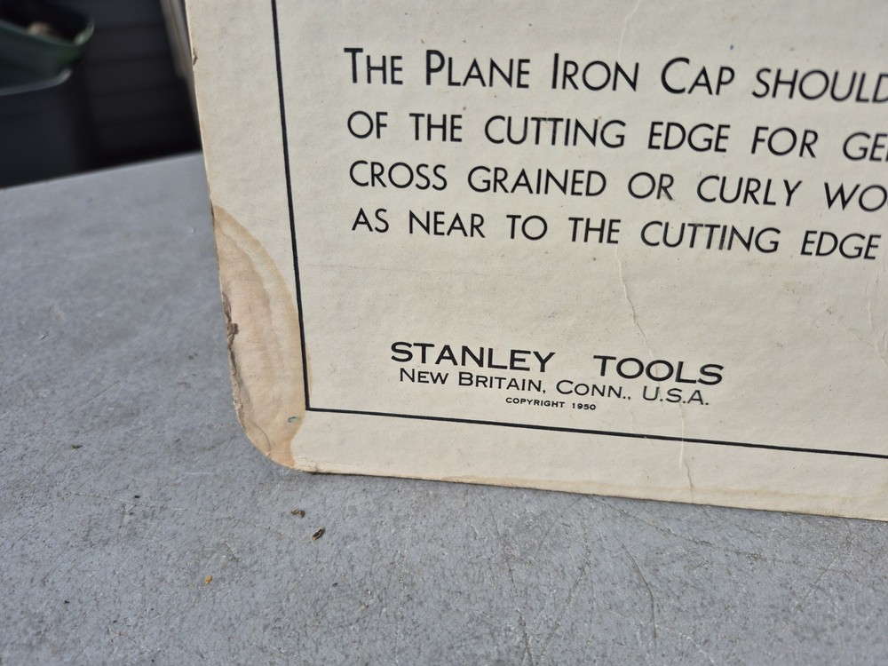 1950 Double Sided Stanley Tools 19" x 25" Plane & Double Plane Iron Chart Sign