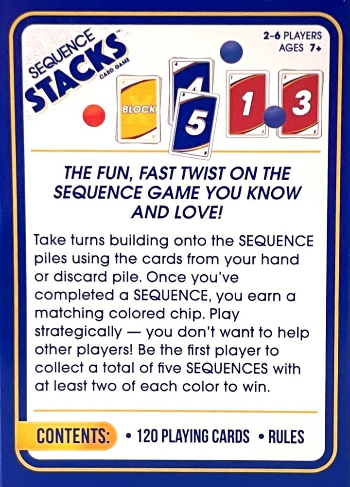 Sequence Stacks Card Game - New Sealed - Goliath 2024