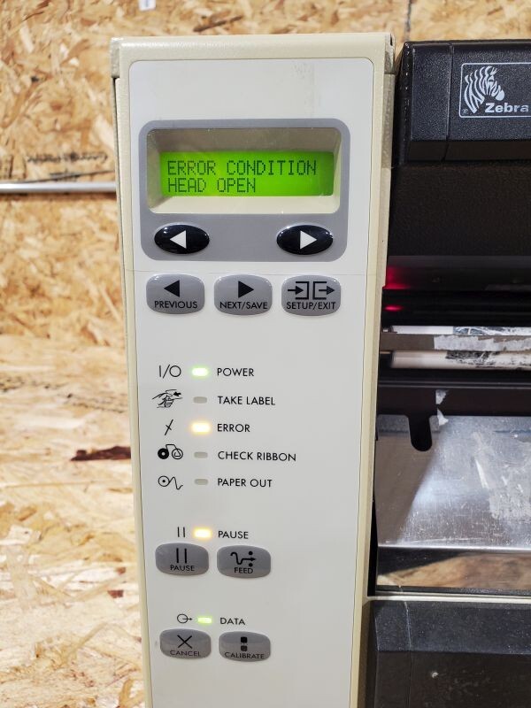 Zebra 110XiIII PLUS Thermal Direct Transfer Label Barcode Printer - Turns on