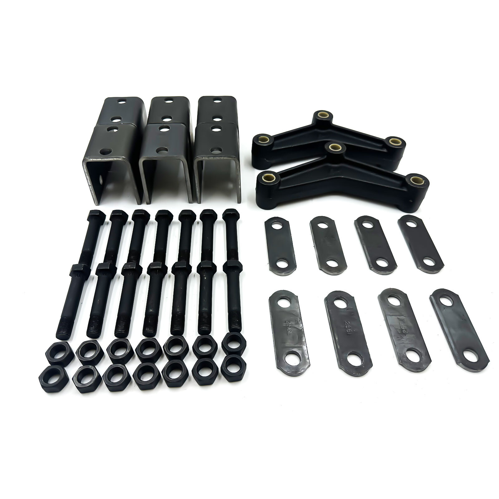 For 7000lbs Tandem Trailer Axle Suspension Kit 6 Leaf Springs/U-bolt/Hanger Kit