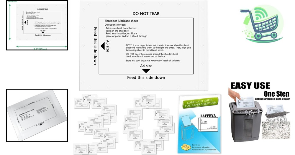 30-Pack Shredder Lubricant & Sharpening Sheets for Optimal Shredding Performance