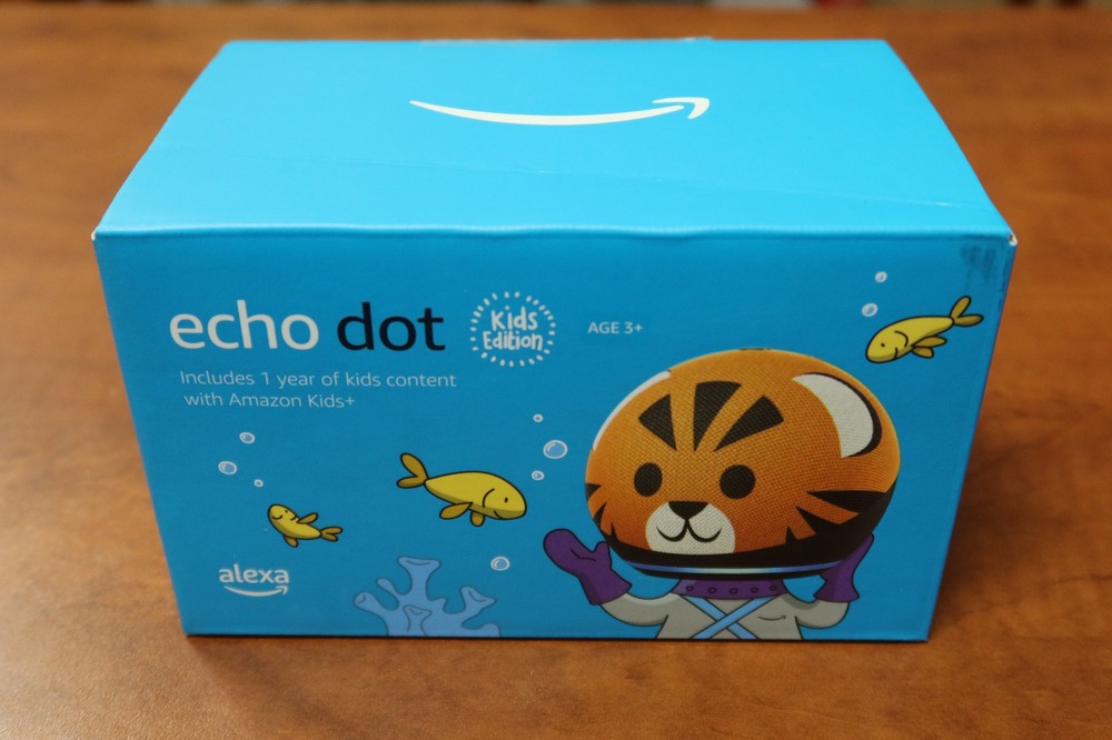 New Amazon - Echo Dot (4th Gen) Kids Edition with Parental Controls - Tiger