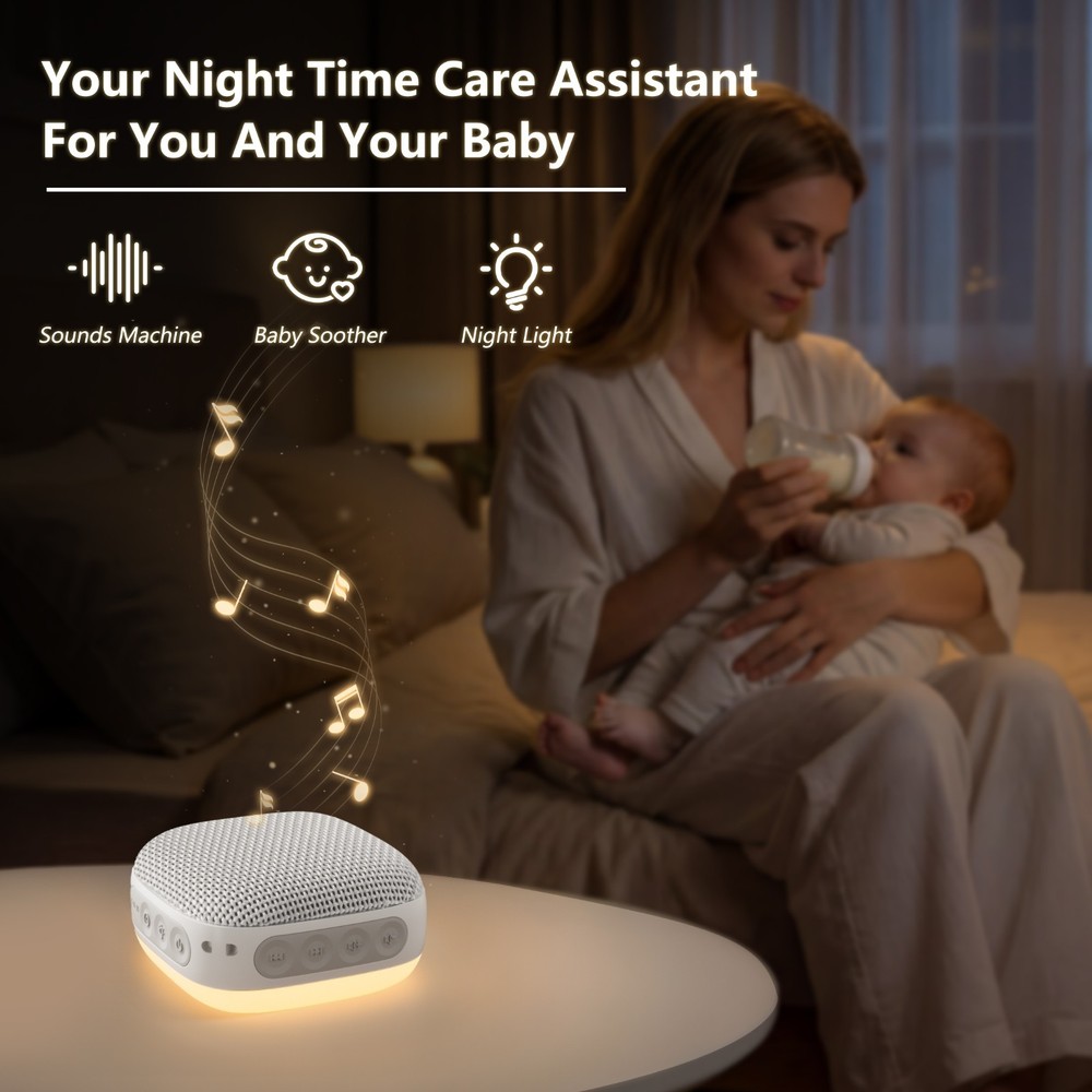 White Noise Machine with 20 Non Looping Natural Soothing Sounds Memory Function