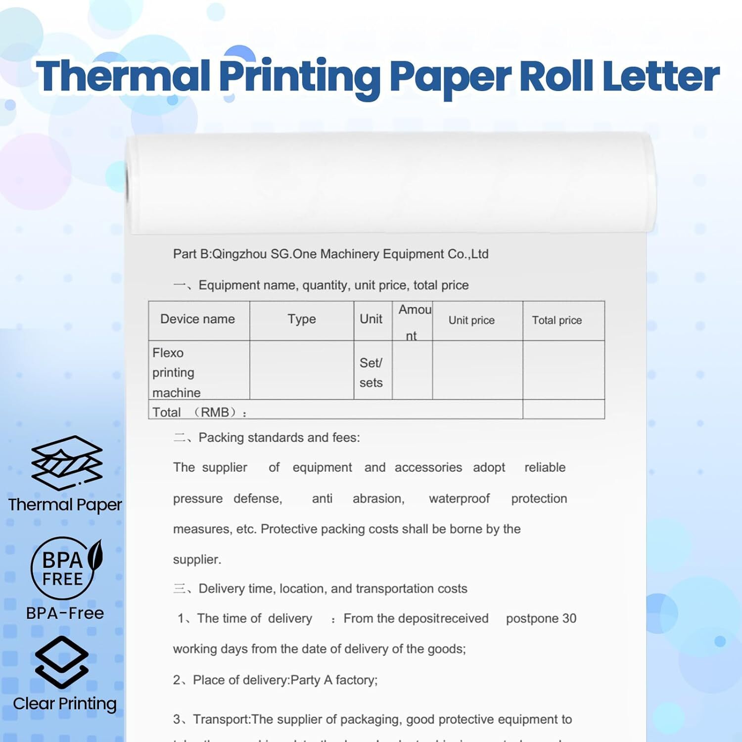 2 Rolls A4 Thermal Printer Paper 8.5x11" for M08F M832 M834 Portable Printer US