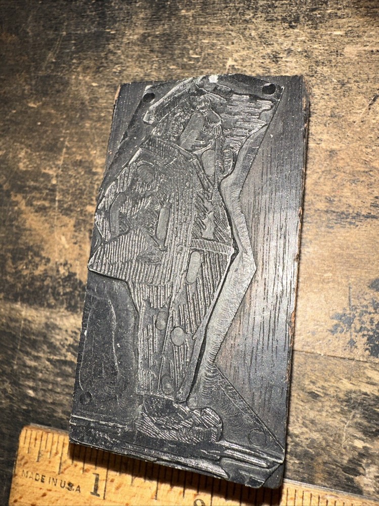 Print Block ( Older Man Smoking Pipe ) Nice Image