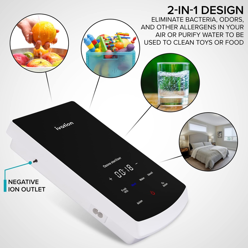 Ivation Ozone Generator, Water & Air Purifier, Sterilizer with Diffuser Stones